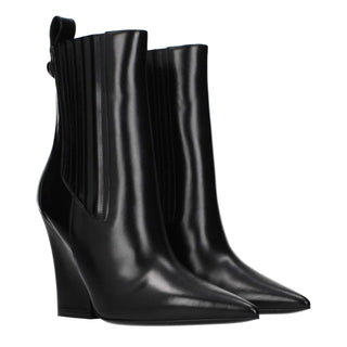 Valentino Garavani Black Leather Ankle Boots