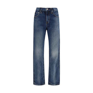 Khaite Blue Cotton High-Waisted Jean