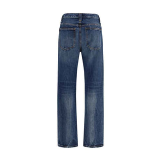 Khaite Blue Cotton High-Waisted Jean