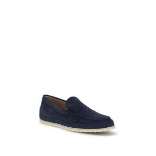 Tod's Blue Calf Leather Bos Taurus Slip-On Loafers