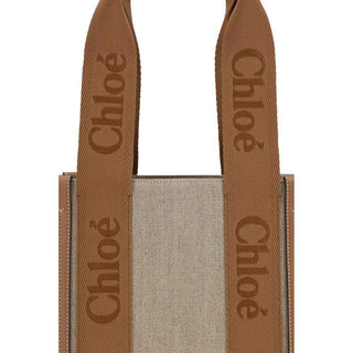 Chloé Beige Linen Shoulder Bag