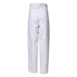 ISABEL MARANT ETOILE White High Waist Straight Denim Jeans