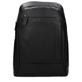 Piquadro Black Leather Backpack