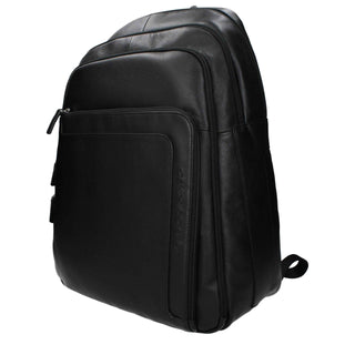 Piquadro Black Leather Backpack