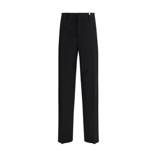 Versace Black Fleece Wool Dress Pants